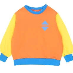Colour Block Sweatshirt in Brick / Deep Yellow by Tinycottons