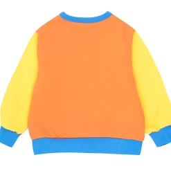 Colour Block Sweatshirt in Brick / Deep Yellow by Tinycottons