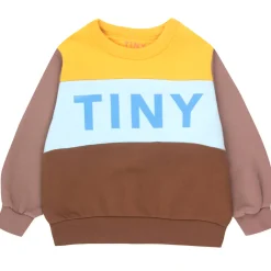 Colour Block Sweatshirt in Mustard / Chocolate by Tinycottons