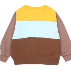 Colour Block Sweatshirt in Mustard / Chocolate by Tinycottons