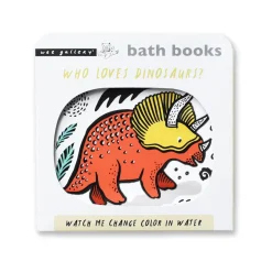 Colour Me: Who's Loves Dinosaurs? Baby's First Bath Book By Wee Gallery