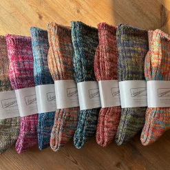 5 Colour Mix Crew Adult Socks in Navy / Pink Mix by Anonymous Ism