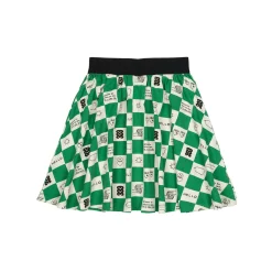 Comic Book Check Circle Skirt in True Green by Beau Loves
