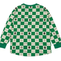 Comic Book Check Relaxed Fit Sweatshirt in True Green by Beau Loves - Last One In Stock - 4-5 Years