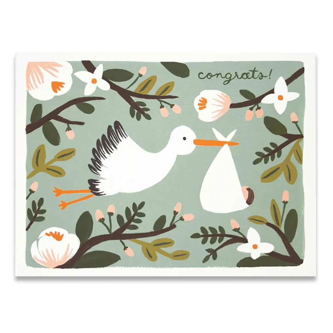 Congratulations Stork Greetings Card By Rifle Paper Co.