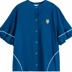 Contrast Trim Puff Sleeve Shirt by Bobo Choses Womenswear