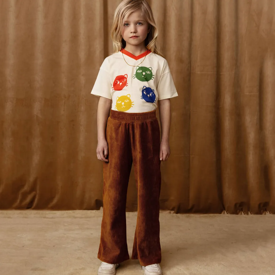 Cool Cats T Shirt in Off White by Mini Rodini