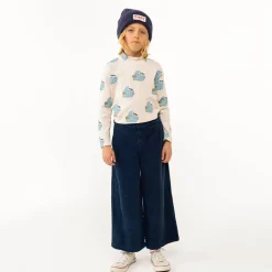 Corduroy Buttoned Pant in Navy by Tinycottons