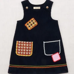 Corduroy Patchwork Freda Dress in Ink by Misha & Puff - Last Ones In Stock - 5-8 Years