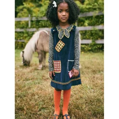 Corduroy Patchwork Freda Dress in Ink by Misha & Puff - Last Ones In Stock - 5-8 Years