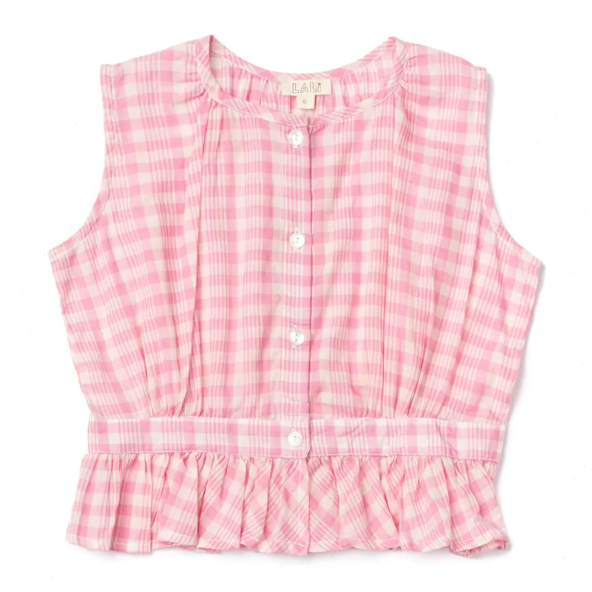 Corset Cover Top in Pink Picnic Plaid by Lali - Last Ones In Stock - 4-5 Years