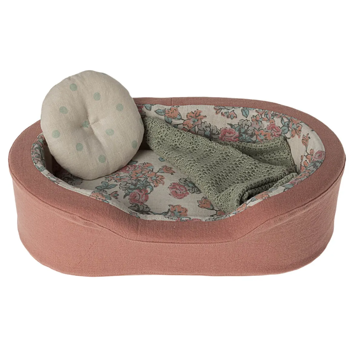 Cosy Basket (Small) in Coral by Maileg