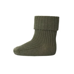 Cotton Rib Ankle Socks in Army by MP Denmark