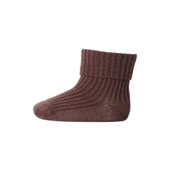 Cotton Rib Ankle Socks in Brown Sienna by MP Denmark