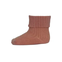 Cotton Rib Ankle Socks in Copper Brown by MP Denmark