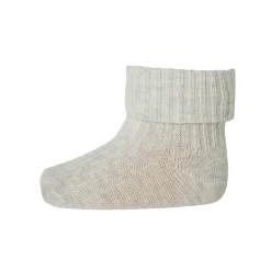 Cotton Rib Ankle Socks in Creme Melange by MP Denmark