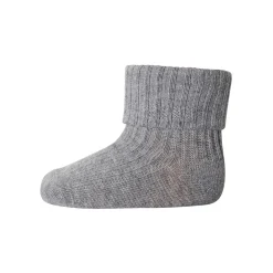 Cotton Rib Ankle Socks in Grey Melange by MP Denmark