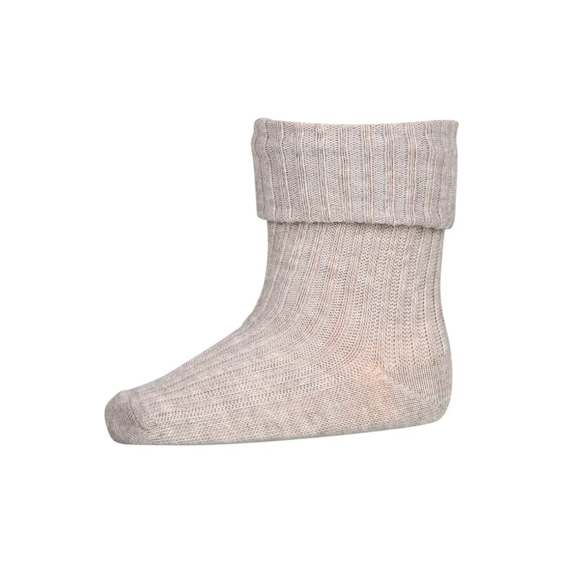 Cotton Rib Ankle Socks in Light Brown Melange by MP Denmark