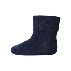 Cotton Rib Ankle Socks in Navy by MP Denmark