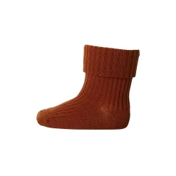 Cotton Rib Ankle Socks in Sienna by MP Denmark