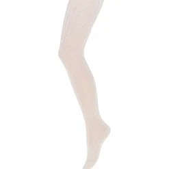 Cotton Rib Tights in Cream Melange by MP Denmark
