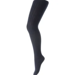 Cotton Rib Tights in Navy by MP Denmark