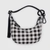 Crescent Bag Charm in Black and White Gingham by Baggu