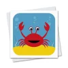Cresta Crab Greetings Card by Stripey Cats Cards