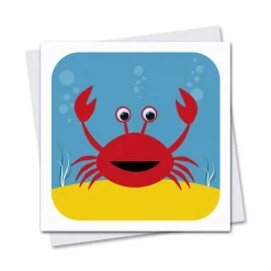 Cresta Crab Greetings Card by Stripey Cats Cards