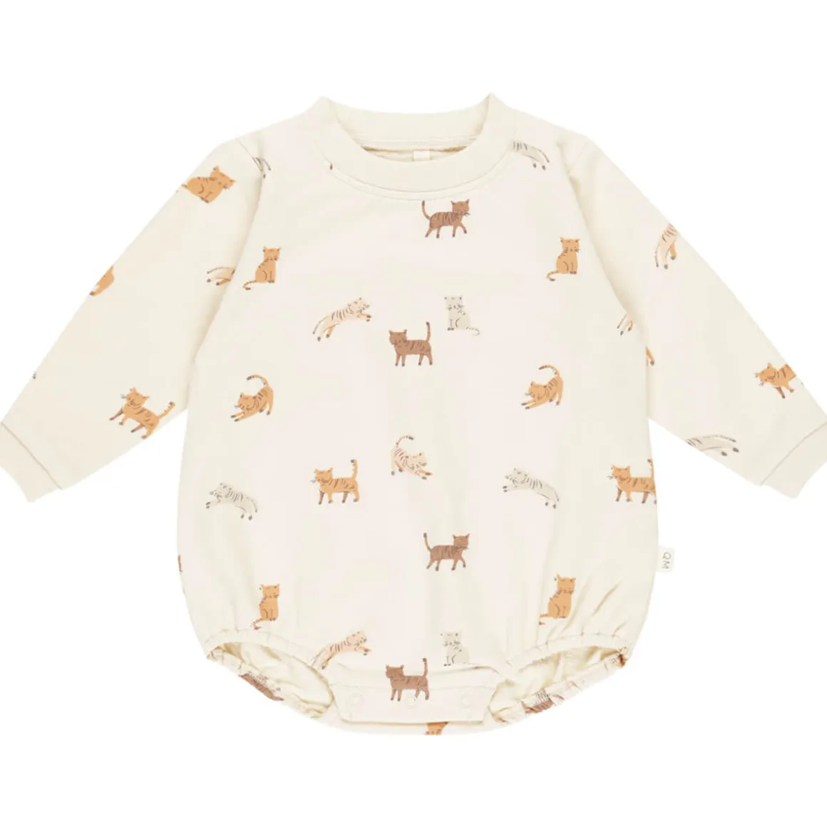 Crewneck Bubble Romper in Cats by Quincy Mae