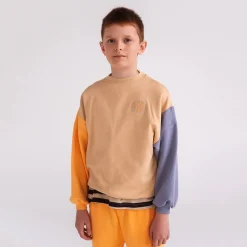 Crew Neck Sweater in Colour Block by Repose AMS