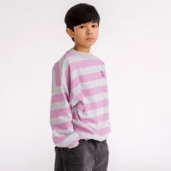 Crew Neck Sweater in Orchid / Light Grey by Repose AMS