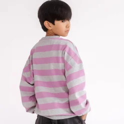 Crew Neck Sweater in Orchid / Light Grey by Repose AMS