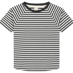 Crew Neck Tee in Nearly Black / Off White by Gray Label