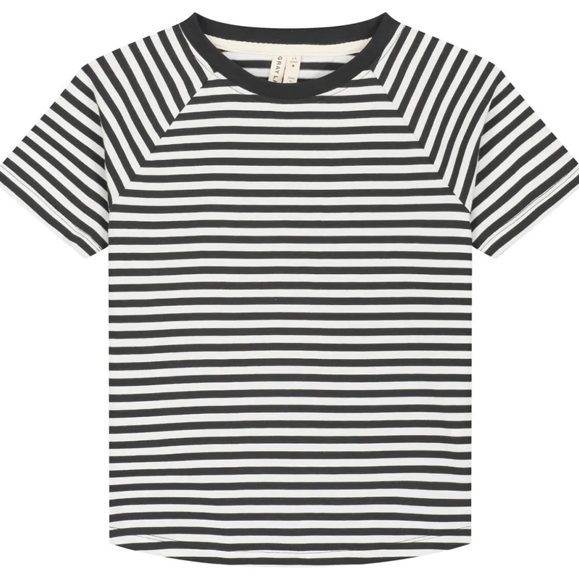 Crew Neck Tee in Nearly Black / Off White by Gray Label