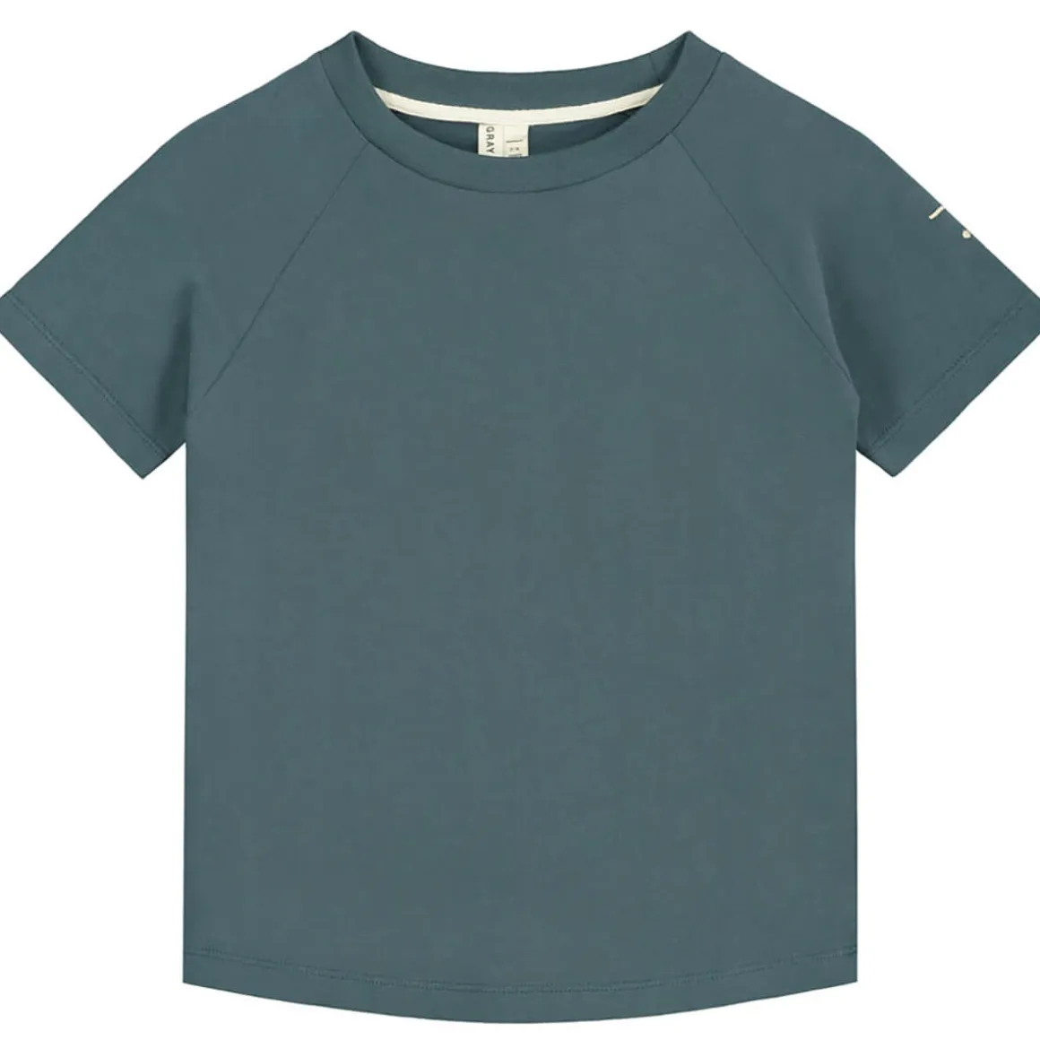 Crew Neck T Shirt in Blue Grey by Gray Label