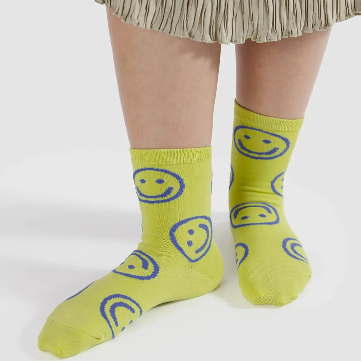 Crew Socks in Citron Happy by Baggu