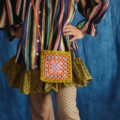 Crochet Big Square Bag in Pistachio by Misha & Puff