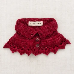 Crochet Button Collar in Berry by Misha & Puff
