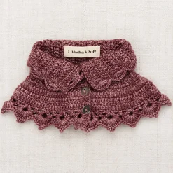 Crochet Button Collar in Plum by Misha & Puff