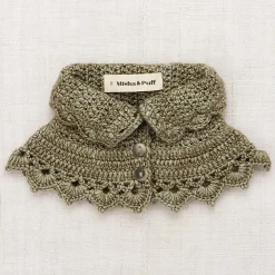 Crochet Button Collar in Seal Gray by Misha & Puff