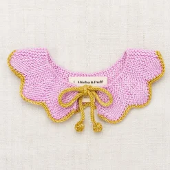 Crochet Flower Collar in Pink Lilac by Misha & Puff