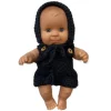 Crochet Hat And Romper Set (21cm Doll) in Black by Minikane