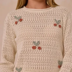 Crochet Knit Pullover (Teen) in Cherries by Rylee & Cru
