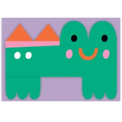 Crocodile Fold Out Birthday Greetings Card by Susie Hammer for Wrap