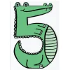 Crocodile 5th Birthday Number Greetings Card by Alice Bowsher for Wrap