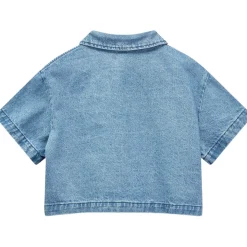 Crop Day Shirt in Mid Bleach Wash by Wynken