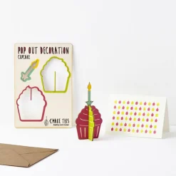 Cupcake Pop Out Decoration And Greetings Card by The Pop Out Card Company