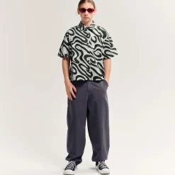 Curved Pant in Iron by Main Story