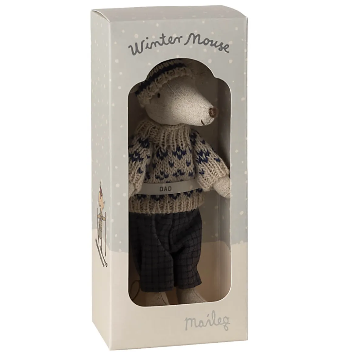 Dad Winter Mouse with Ski Set by Maileg